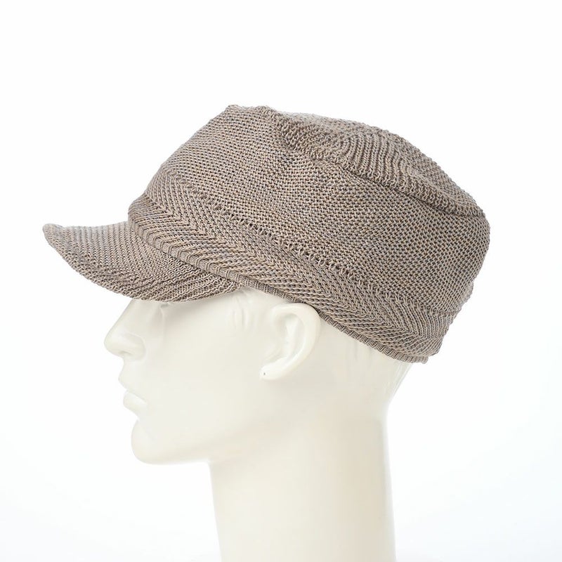 レッターの春夏ニットキャップ Silcot（シルコット） ベージュ