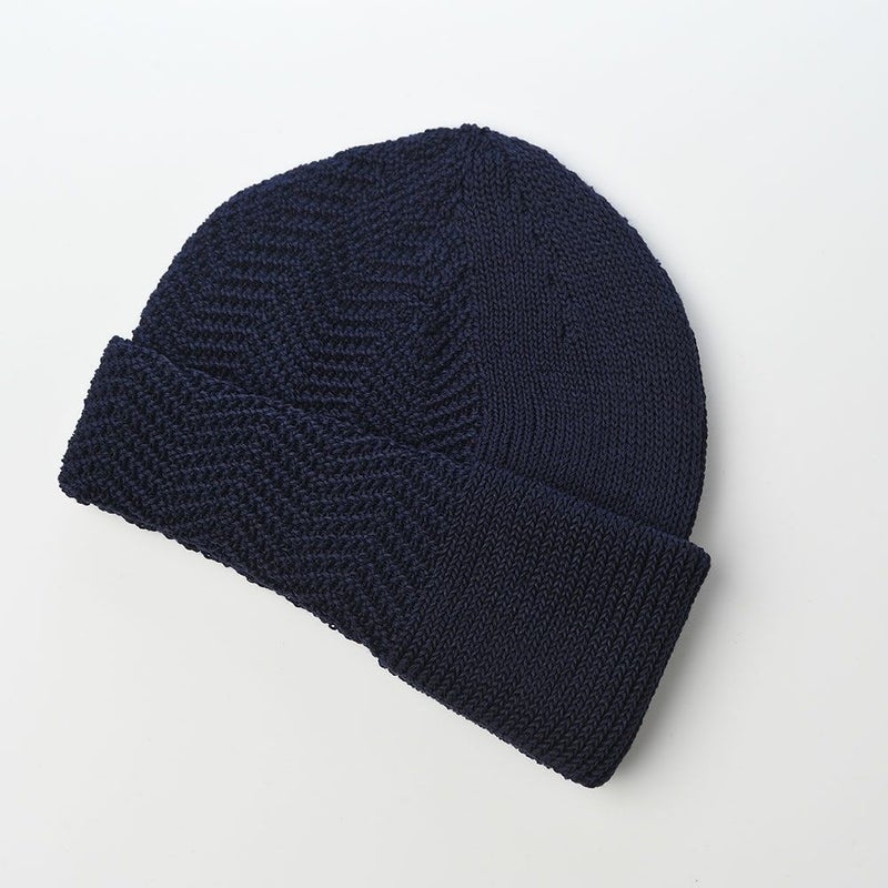 レッターの春夏ニット帽 Straw Yarn（ストローヤーン） ネイビー