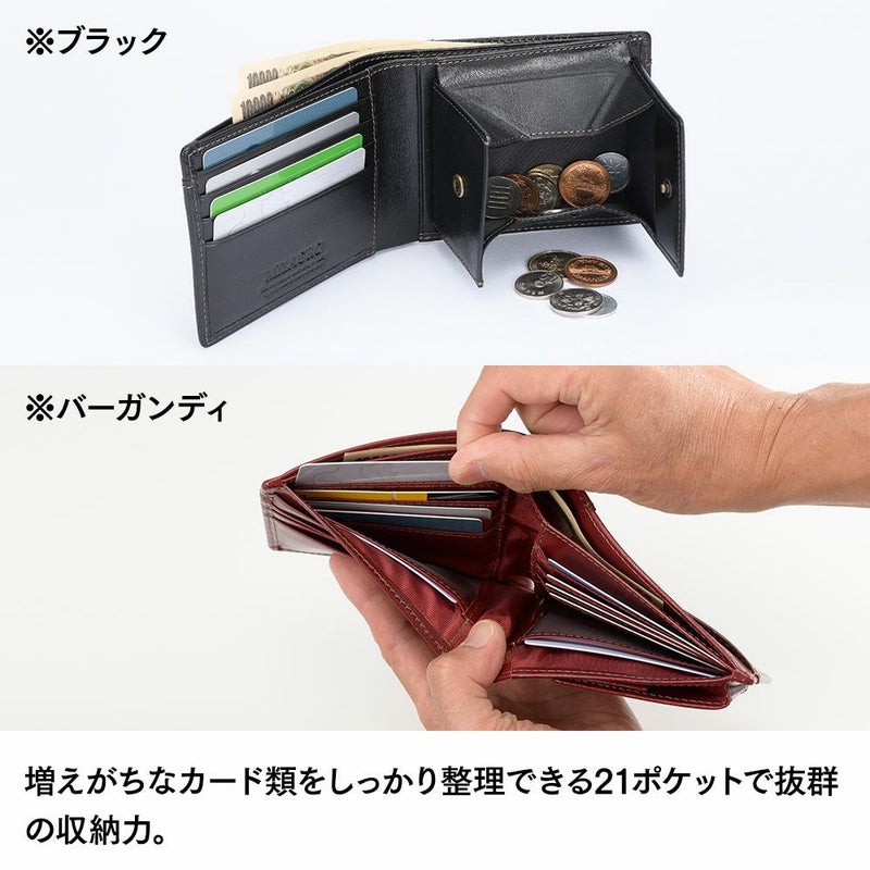 ミラグロの長財布 イタリアンレザー ギャルソン ウォレット CA-S-644 ネイビー