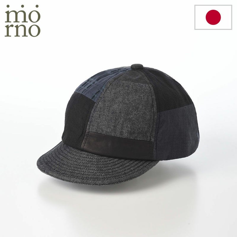 モーノのベースボールキャップ Patchwork short brim cap（パッチワークショートブリムキャップ） ブラック