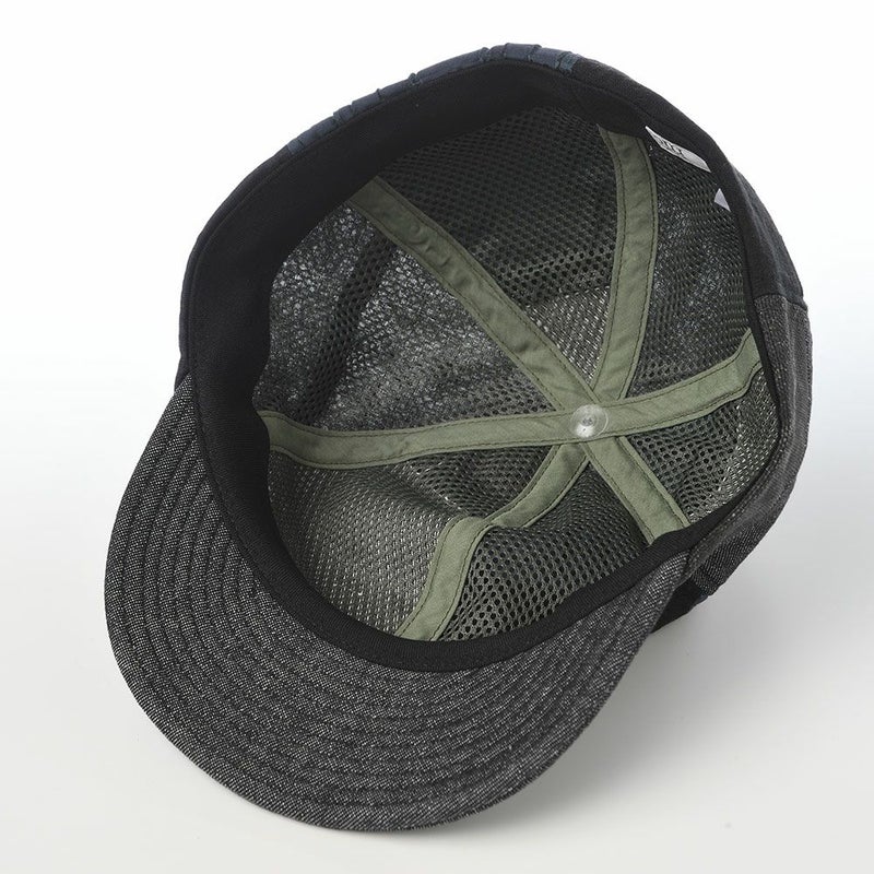 モーノのベースボールキャップ Patchwork short brim cap（パッチワークショートブリムキャップ） ブラック