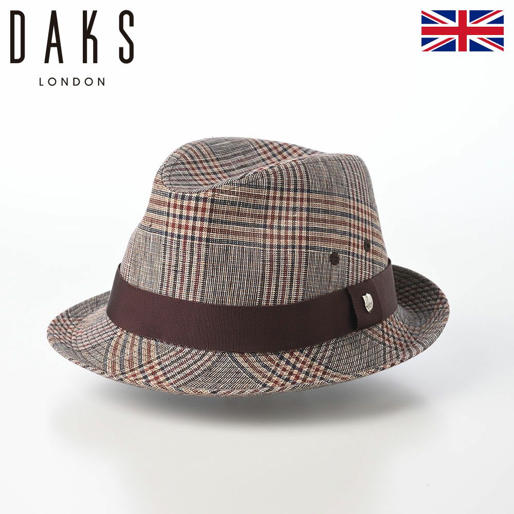 ダックス ソフトハット Hat Linen Glen Check（ハット リネン グレン
