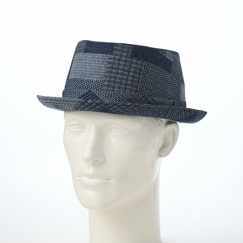 マローネのソフトハット Porkpie Patchwork（ポークパイ パッチワーク） MT367 ブルー