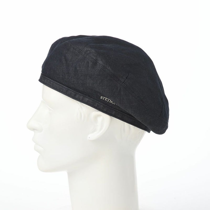 ステットソンのベレー帽 COTTON LINEN LIGHT DENIM BERET（コットン リネン ライトデニム ベレー） SE816 ダークネイビー
