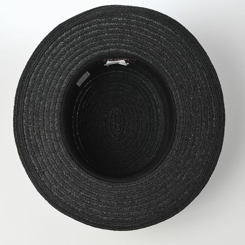 ステットソンのカンカン帽 LINEN BRAID KANKAN HAT（リネンブレード カンカンハット） SE821 ブラック