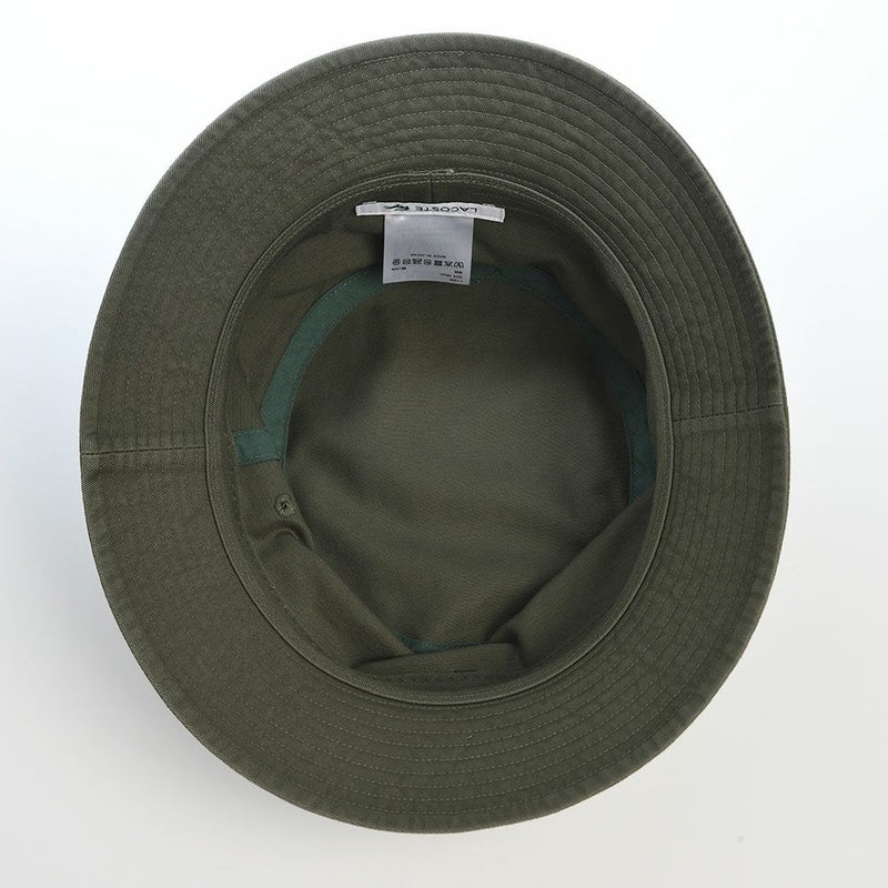 ラコステのバケットハット BIOWASH BUCKET HAT（バイオウォッシュ バケットハット） L1358 カーキ