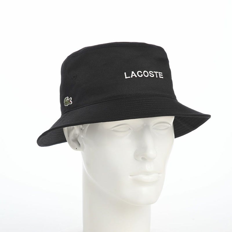 ラコステのバケットハット LACOSTE EMB BUCKET HAT（ラコステ エンブロイダリー バケットハット） L1371 ブラック