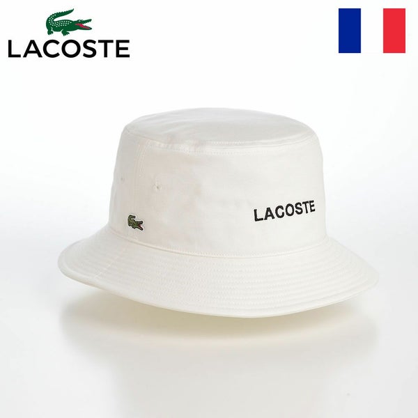 LACOSTE EMB BUCKET HAT（ラコステ エンブロイダリー バケットハット） L1371 オフホワイト