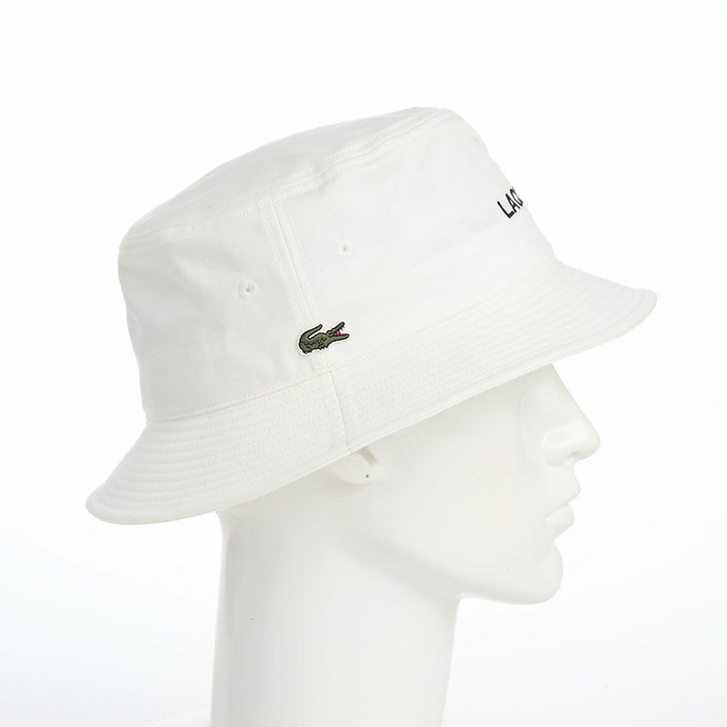 ラコステのバケットハット LACOSTE EMB BUCKET HAT（ラコステ エンブロイダリー バケットハット） L1371 オフホワイト