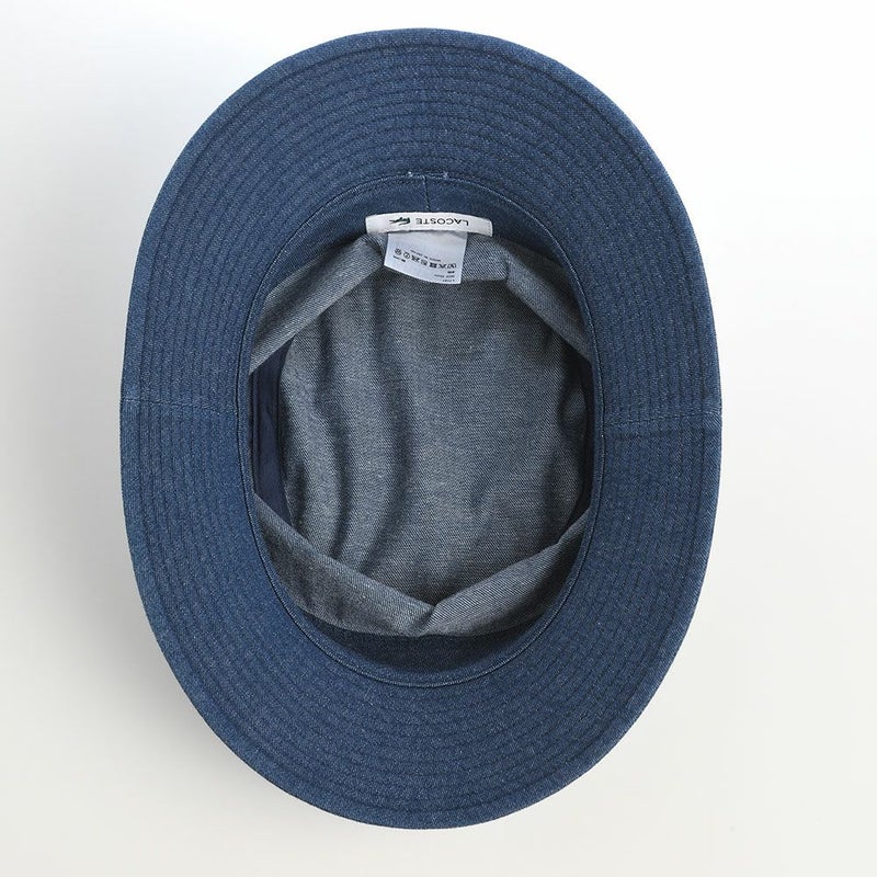 ラコステのバケットハット 8oz DENIM BUCKET HAT（8オンス デニム バケットハット） L7147 ブルー
