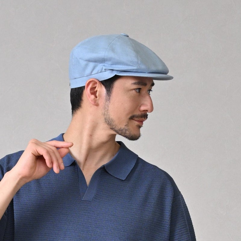 ボルサリーノのキャスケット Hunting Cesare Linen（ハンチング チェーザレ リネン） B15120 ブルー
