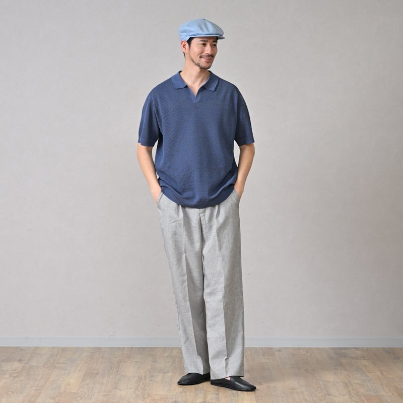 ボルサリーノのキャスケット Hunting Cesare Linen（ハンチング チェーザレ リネン） B15120 ブルー