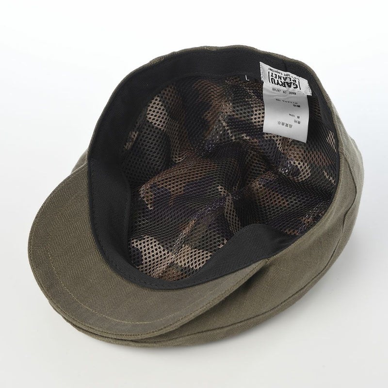 ガリュープラネットのハンチング Washable Herringbone Linen Hunting（ウォッシャブルへリンボンリネンハンチング）839 カーキ