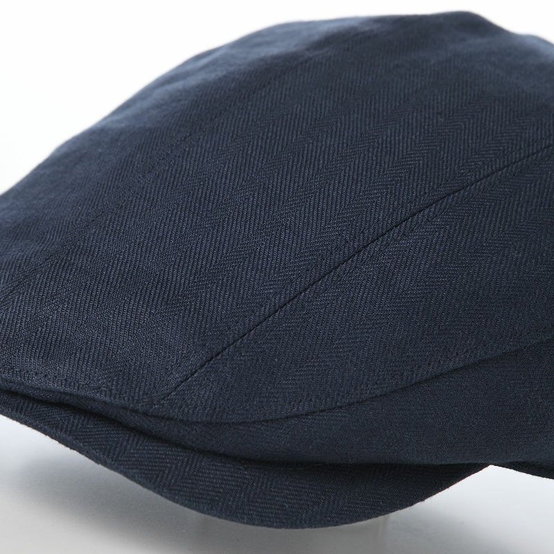 ガリュープラネットのハンチング Washable Herringbone Linen Hunting（ウォッシャブルへリンボンリネンハンチング）839 ネイビー