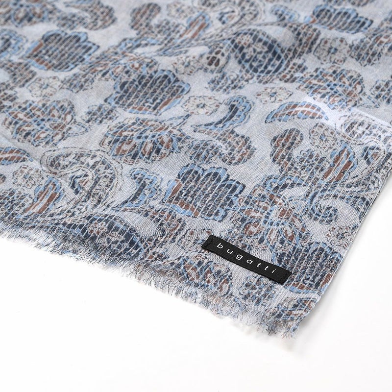 ブガッティの春夏スカーフ・ストール Paisley Print Scarf（ペイズリープリントスカーフ） 630106 デニム