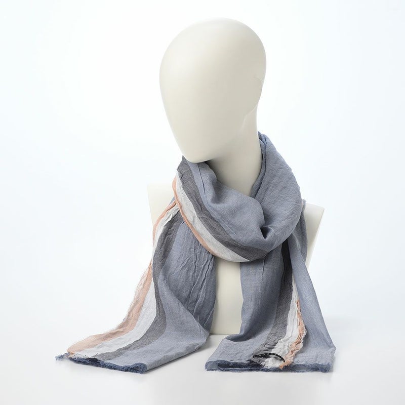 ブガッティの春夏スカーフ・ストール Stripe Pattern Scarf（ストライプパターンスカーフ） 630321 グレー