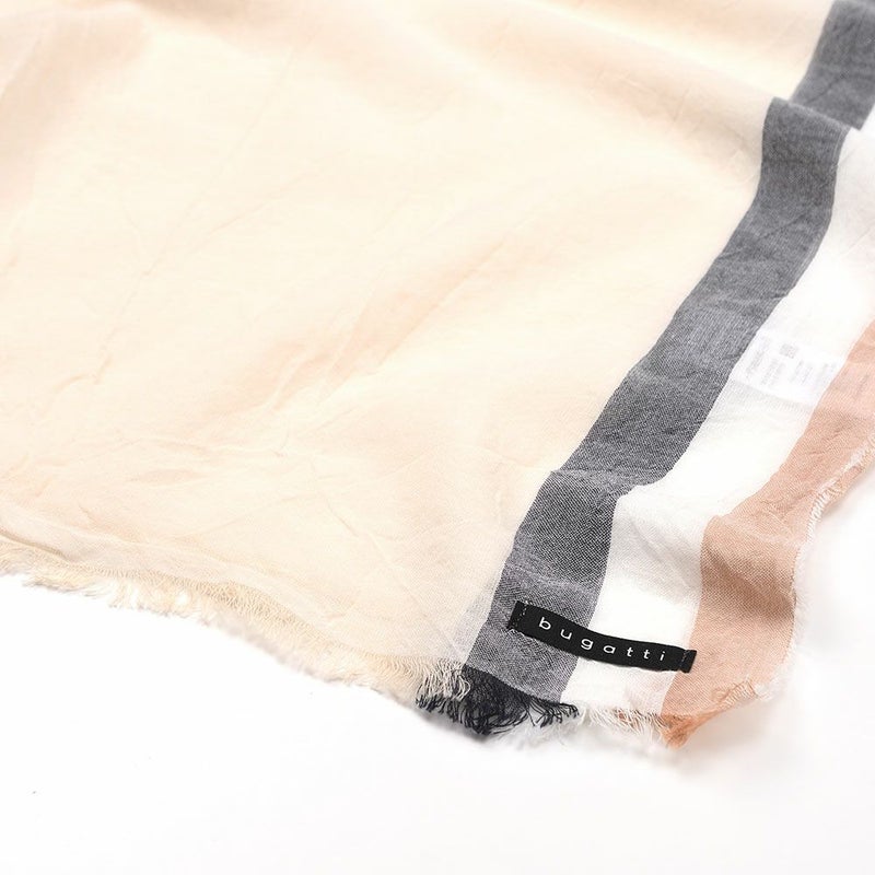 ブガッティの春夏スカーフ・ストール Stripe Pattern Scarf（ストライプパターンスカーフ） 630321 オフホワイト