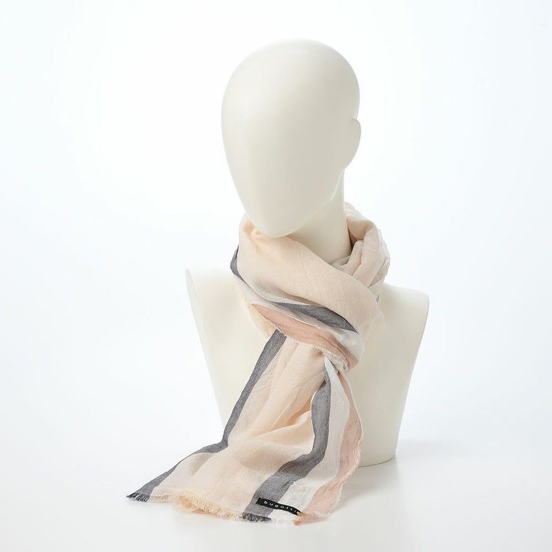 ブガッティの春夏スカーフ・ストール Stripe Pattern Scarf（ストライプパターンスカーフ） 630321 オフホワイト
