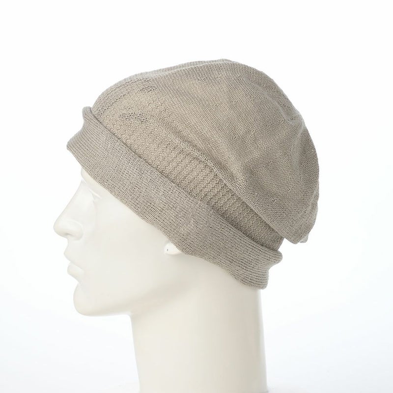 レッターのニット帽 Linen beanie（リネンビーニー） グレー