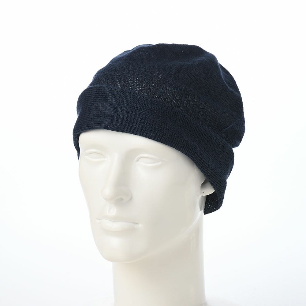 レッター ニット帽 Linen beanie（リネンビーニー） ネイビー | 帽子
