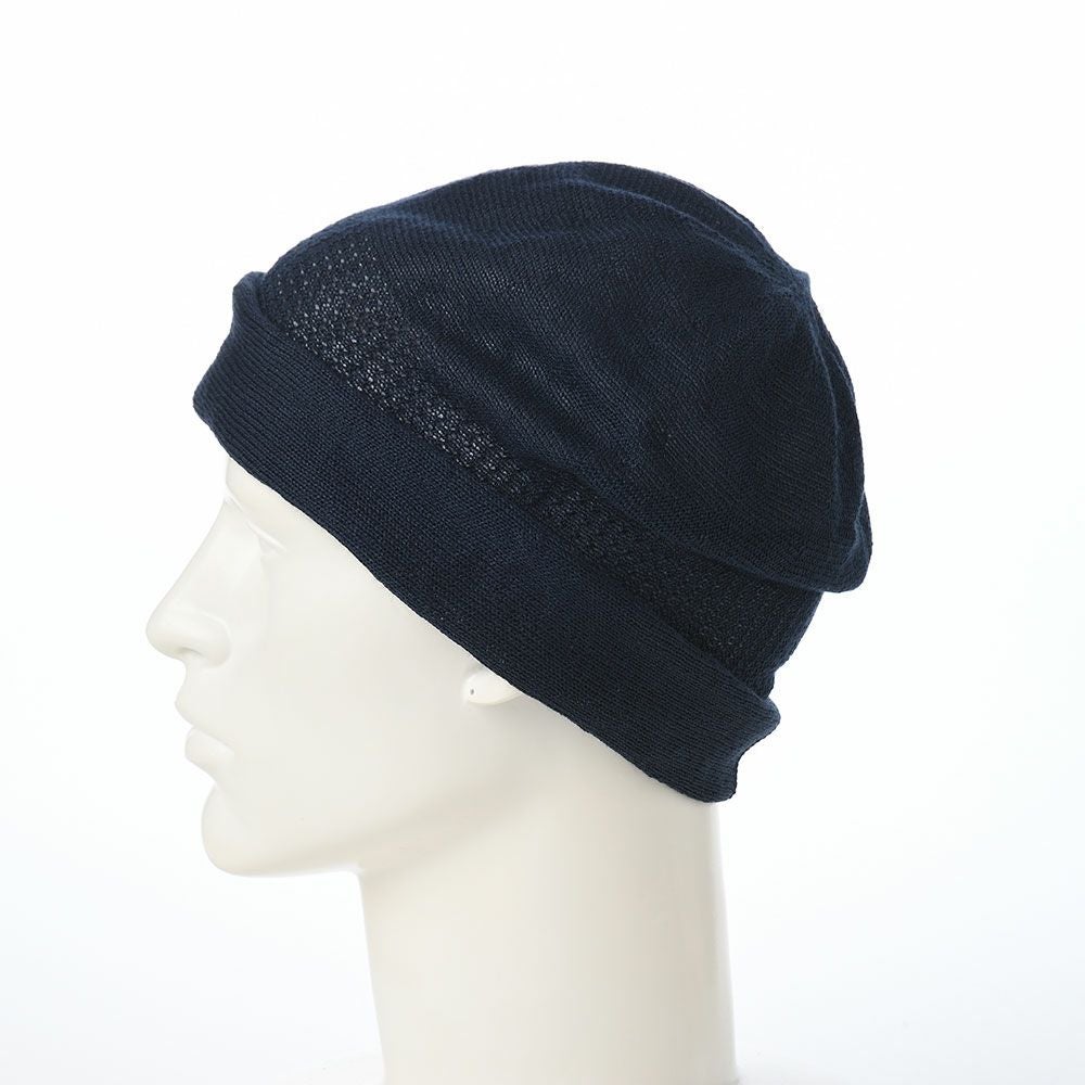 レッター ニット帽 Linen beanie（リネンビーニー） ネイビー | 帽子