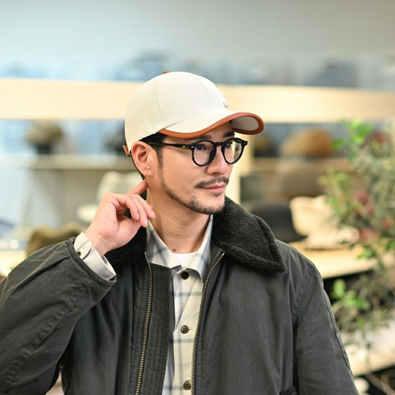 ボルサリーノのキャップ Baseball Cap Golfer Canvas（ベースボールキャップ ゴルファー キャンバス） B95009 ブラウン