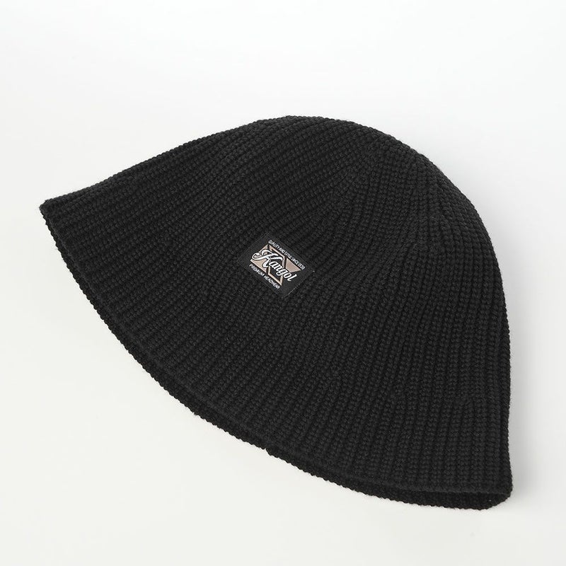カンゴールのバケットハット WASHED KNIT BUCKET（ウォッシュド ニット バケット） ブラック
