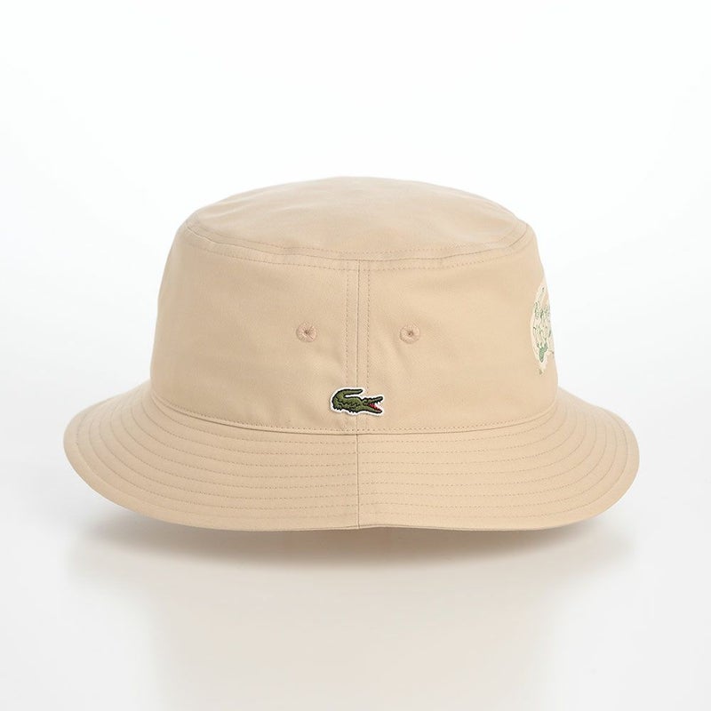 ラコステのバケットハット CROCODILE PRINT BUCKET HAT（クロコダイルプリント バケットハット） L1364 ベージュ