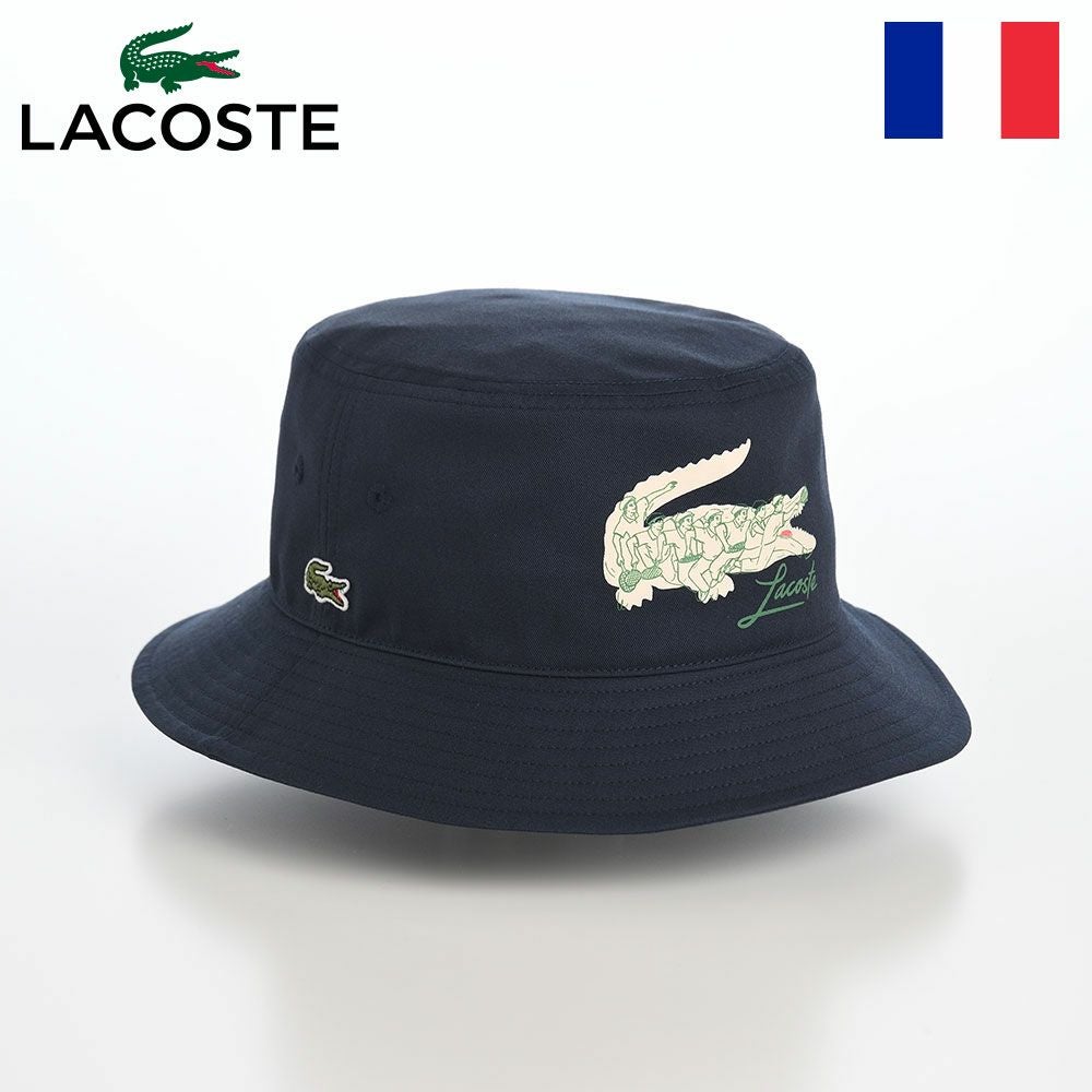 ラコステ バケットハット CROCODILE PRINT BUCKET HAT（クロコダイル