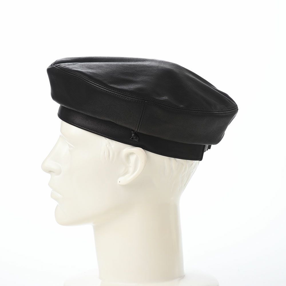 TNEON レザー ベレー帽 黒 アース ベレー帽 Leather Beret（レザーベレー） ブラック | 帽子通販