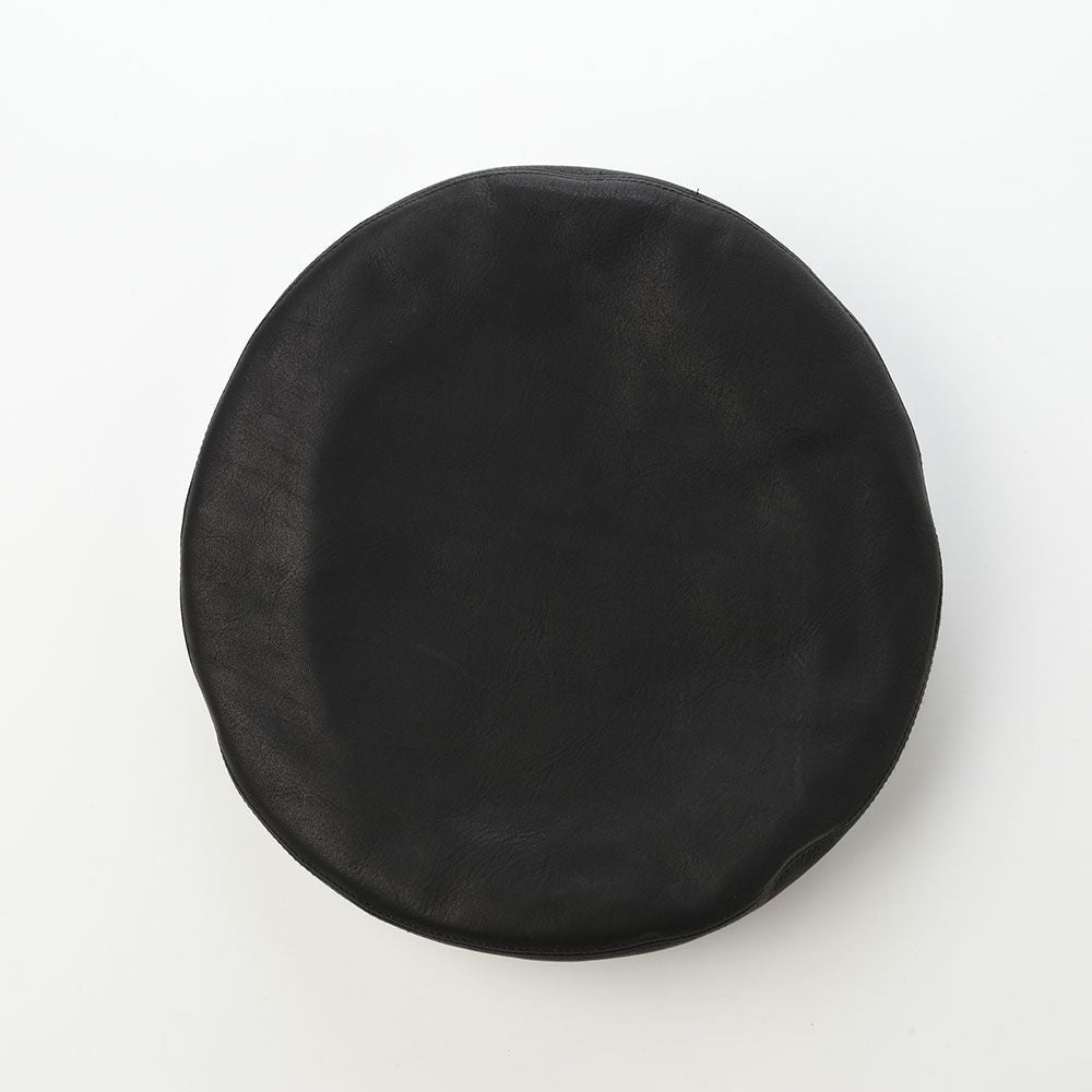 TNEON レザー ベレー帽 黒 アース ベレー帽 Leather Beret（レザーベレー） ブラック | 帽子通販