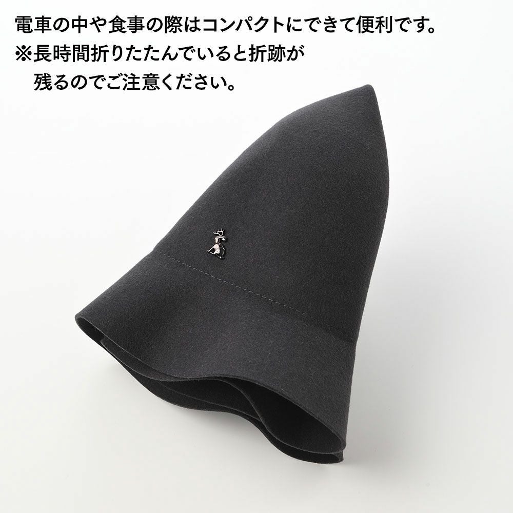 帽子 arth Crashable Fedora arth Crashable Fedora | 58cm(58) BLACK(01) | arth / アース | HAT