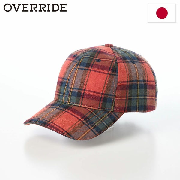 OR OGC CHECK 6P CAP SG（オーガニックコットン チェックキャップ） レッド