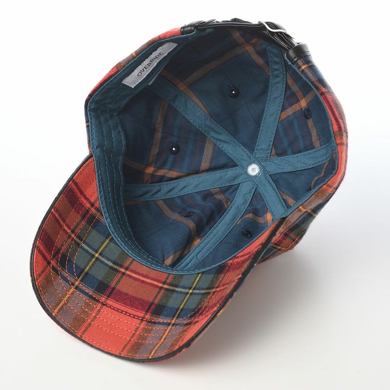 オーバーライドのキャップ OR OGC CHECK 6P CAP SG（オーガニックコットン チェックキャップ） レッド