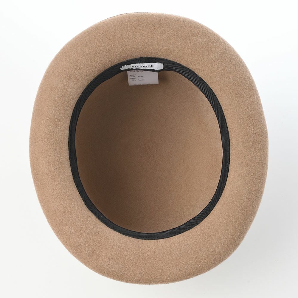オーバーライド 美品フェルトリボンハット 秋冬春物 オーバーライド フェルトハット OR FELT BOWLER（フェルトボーラー