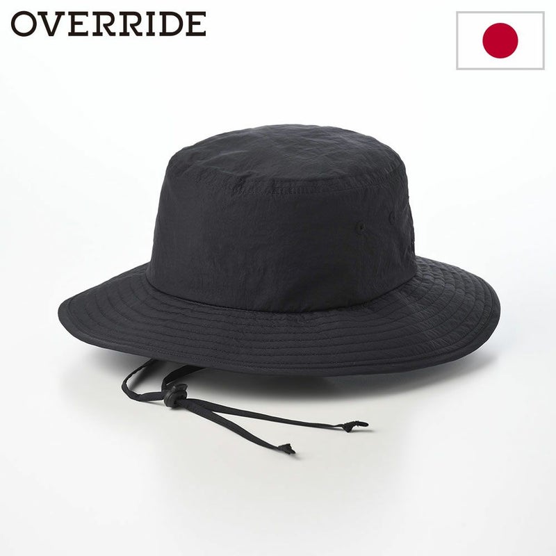 オーバーライドのサファリハット OR REC NL ADVENTURE HAT SG（リサイクルナイロン アドベンチャーハット） ブラック