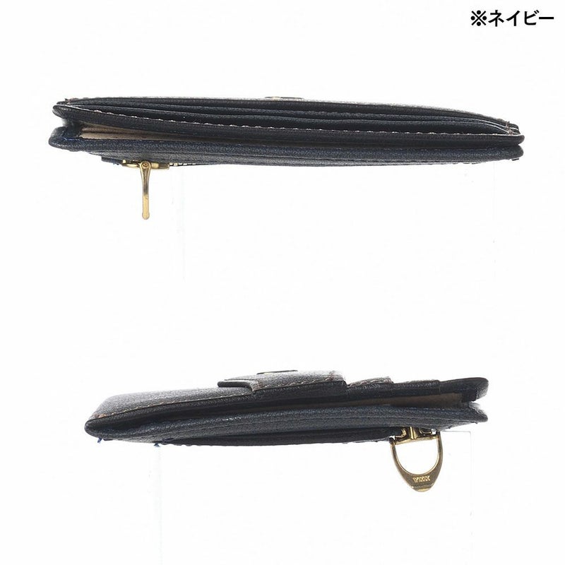 ゴールドファイルのミニ財布 オックスフォード コンパクト財布 ネイビー
