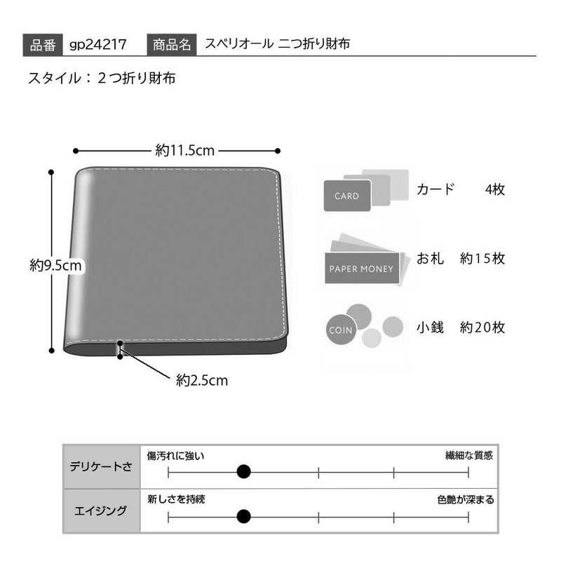 ゴールドファイルの二つ折り財布 スペリオール 二つ折り財布 ブラック