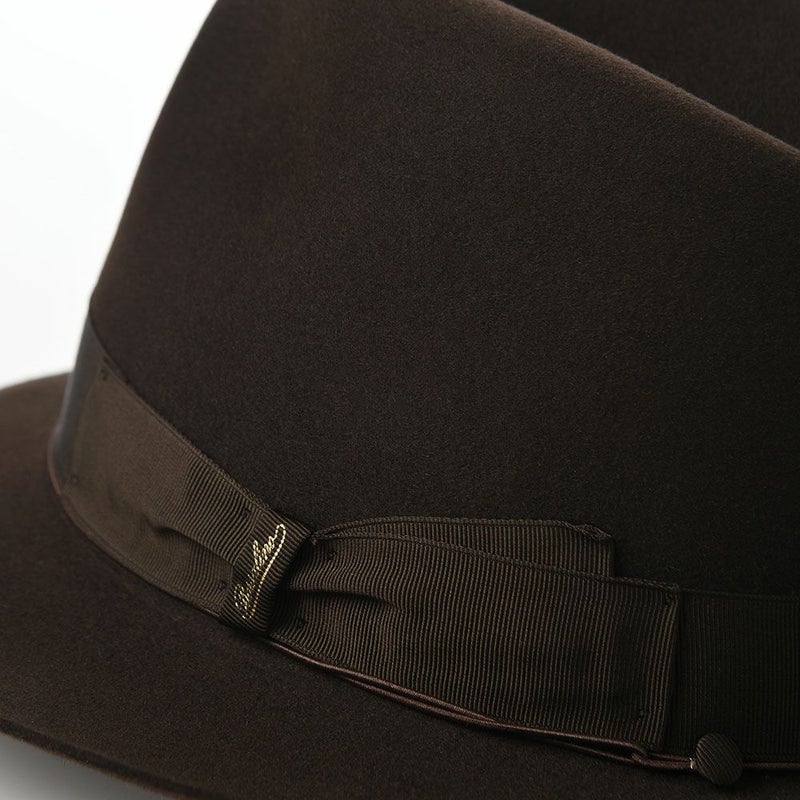 ボルサリーノのフェルトハット Q.S. Anello Rasato（Q.S. アネロ ラザート） 114336 ブラウン