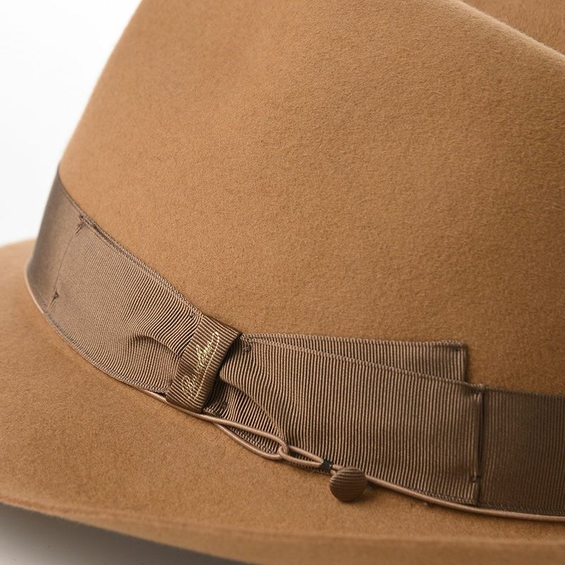 ボルサリーノのフェルトハット Q.S. Anello Rasato（Q.S. アネロ ラザート） 114336 キャメル