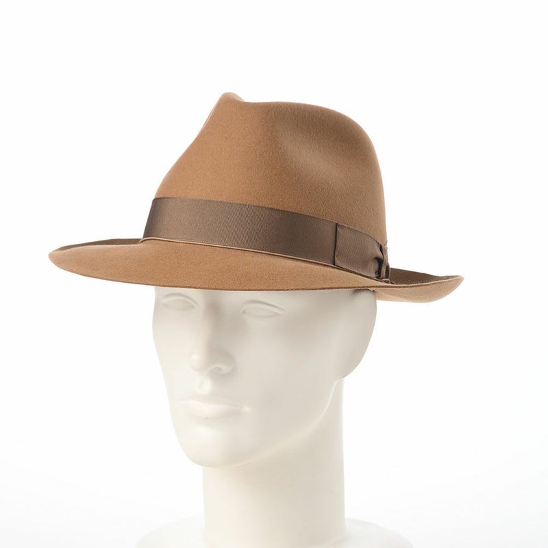 ボルサリーノのフェルトハット Q.S. Anello Rasato（Q.S. アネロ ラザート） 114336 キャメル