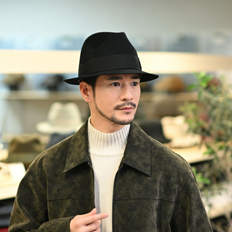 ボルサリーノのフェルトハット Alessandria rasato piccola（アレッサンドリア ラザート ピッコラ） 390131 ブラック