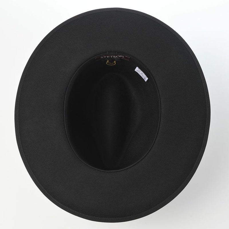 ステットソンのフェルトハット WOOL FELT LONG FLAT BRIM（ウールフェルト ロングフラットブリム） SE827 ブラック