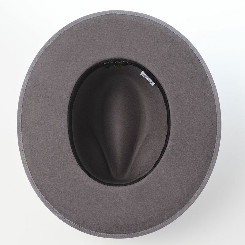 ステットソンのフェルトハット WOOL FELT LONG FLAT BRIM（ウールフェルト ロングフラットブリム） SE827 チャコール