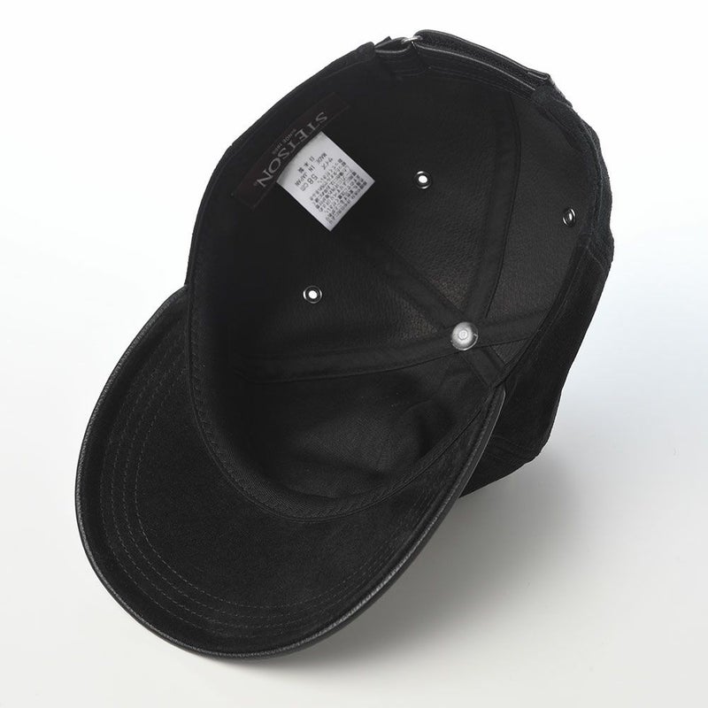 ステットソンのキャップ ONE TONE LEATHER CAP（ワントーン レザー キャップ） SE844 ブラック
