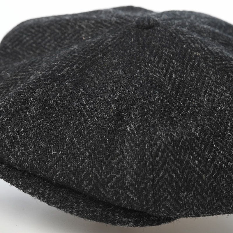ステルコフスキーのキャスケット Peaky Blinders Harris Tweed（ピーキーブラインダーズ ハリスツイード） ブラックヘリンボーン