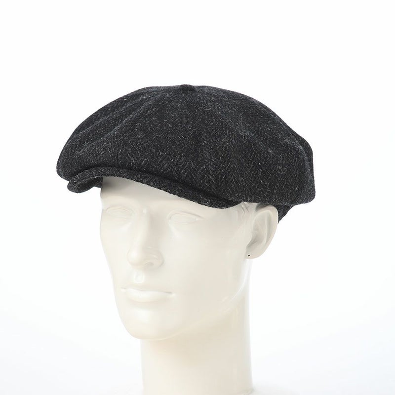 ステルコフスキーのキャスケット Peaky Blinders Harris Tweed（ピーキーブラインダーズ ハリスツイード） ブラックヘリンボーン