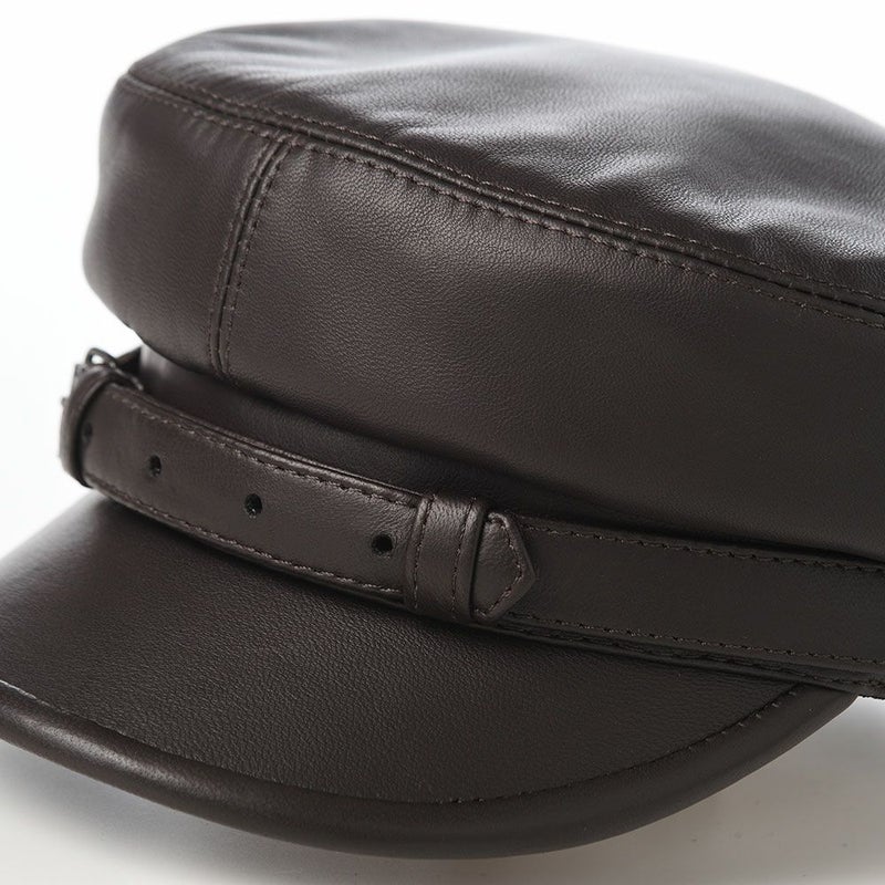 ステルコフスキーのマリンキャップ Danube Leather（ドナウ レザー） ダークブラウン