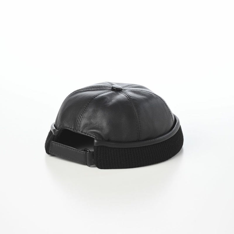 ステルコフスキーのロールキャップ Leon Leather（レオン レザー） ブラック