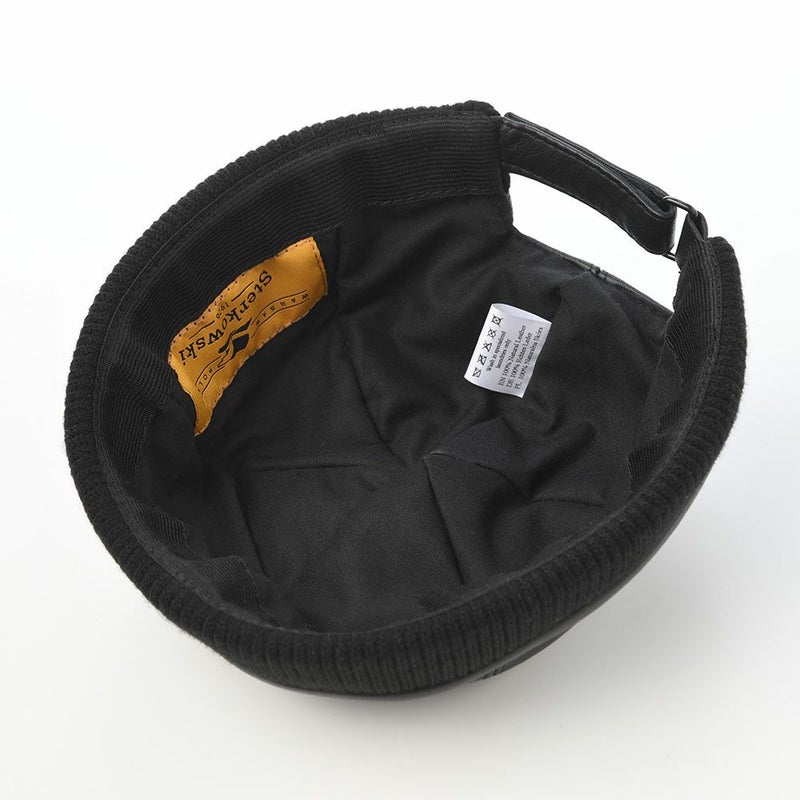 ステルコフスキーのロールキャップ Leon Leather（レオン レザー） ブラック